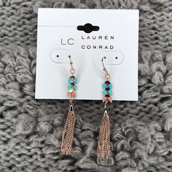 1 LEFT! Tassel Drop Boho Earrings Colorful LC - Picture 2 of 6